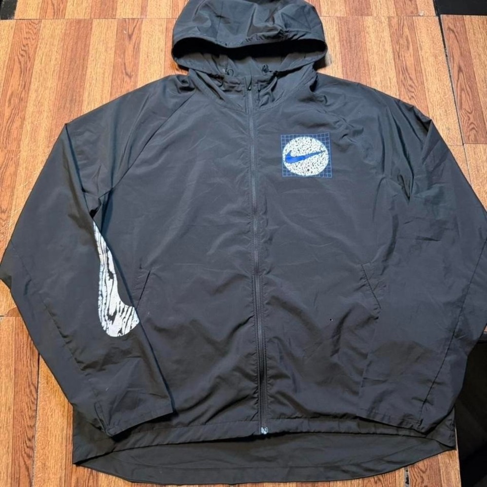Nike Running Black Retro Tech Sportswear Rain Wind Jacket Large